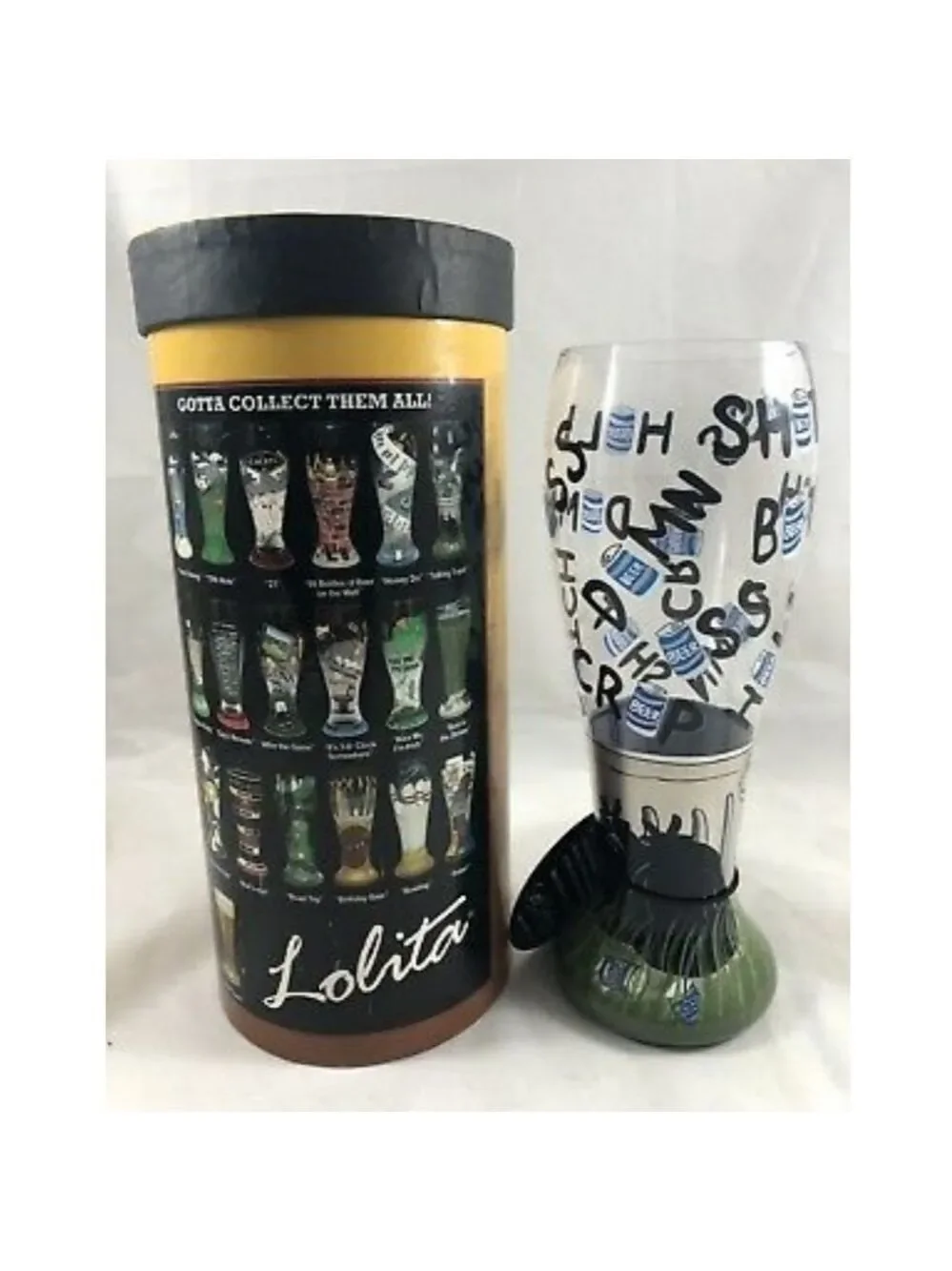 Lolita Gotta Love Beer Talking Trash Painted 22oz Pilsner Beer Mug Glass Barware